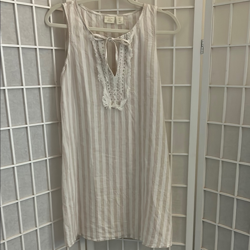 LINEN St. Tropez Striped Sleeveless Dress / Beach